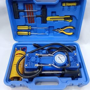 12V two-cylinder car air compressor and tire repair kit